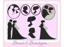 Stickserie - Hochzeit Silhouette